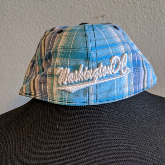 Washington DC Teal Blue Embroidered Flat Brim Ball - Picture 4 of 4